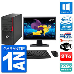 PC Tour Fujitsu P720 Ecran 27" Intel G3220 RAM 32Go Disque 2To Windows 10 Wifi - Occasion