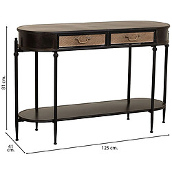 Pegane Meuble console, table console en métal coloris marron - Longueur 125 x Profondeur 41 x Hauteur 81 cm