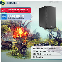 Sedatech PC Gamer • Intel i7-11700KF • RX 6800 XT • 32Go RAM • 1To SSD M.2 • sans OS