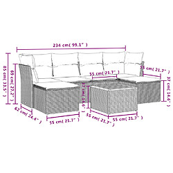 Acheter vidaXL Salon de jardin avec coussins 7 pcs beige résine tressée