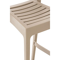 Acheter Decoshop26 Tabouret de bar pour intérieur ou extérieur en plastique beige empilable avec repose-pieds 10_MDJ10229