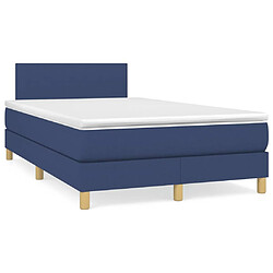 Maison Chic Lit adulte- Lit + matelas + LED,Sommier à lattes de lit matelas et LED bleu 120x190 cm tissu -GKD39380