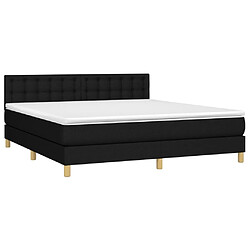 Avis Sommier à lattes LED,Cadre à lattes de lit avec matelas pour Adulte Noir 160x200 cm Tissu -MN28247