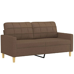 vidaXL Canapé à 2 places Marron 140 cm Tissu