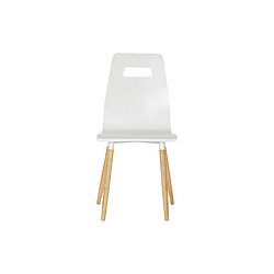 Chaise de Salle à Manger DKD Home Decor Bois Blanc Caoutchouc Marron Clair (43 x 50 x 88 cm) pas cher