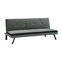 Acheter Vente-Unique Canapé convertible clic-clac en tissu SKALA - Gris et bande noire