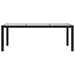 Avis Maison Chic Table de jardin | Table d'extérieur Noir 190x90x75 cm Verre trempé/résine tressée -GKD47977