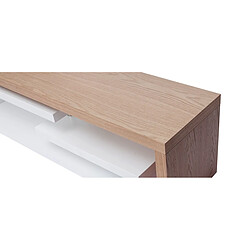 Acheter Miliboo Meuble TV design modulable blanc et bois MAX