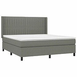 Acheter Sommier à lattes et matelas LED,Cadre à lattes de lit pour Adulte Gris foncé 180x200 cm Tissu -MN64560