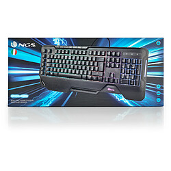 NGS GKX-450 Clavier Gaming programmable á membrane avec layout RGB complet, 5 Macros et 19 touches Multimedia DISPOSITION: ITALIEN - QWERTY