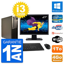 PC Lenovo M82 SFF Ecran 27" Intel i3-3220 RAM 4Go Disque Dur 1To Windows 10 Wifi · Occasion 