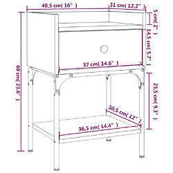 vidaXL Tables de chevet 2 pcs noir 40,5x31x60 cm bois d’ingénierie pas cher