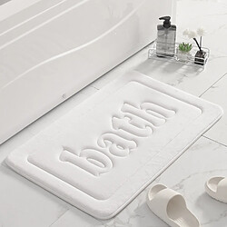 LUUCOZK Tapis de bain antidérapants absorbants à séchage rapide pour salle de bain - blanc-40 x 60cm