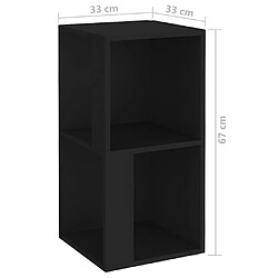 vidaXL Armoire d'angle Noir 33x33x67 cm Bois d'ingénierie pas cher