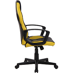 Avis Decoshop26 Fauteuil de bureau gaming chaise gamer sur roulettes en synthétique et maille noir et jaune BUR10618