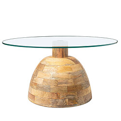 Table Basse Alexandra House Living Marron Transparent Verre 78 x 41 x 78 cm