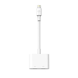 Seven 7 Belkin Adaptateur Lightning RockStar™ audio + recharge (adaptateur Lightning audio / adaptateur de recharge pour iPhone XS, iPhone XS Max, iPhone XR, iPhone X, iPhone 8 / 8 Plus, etc.) 