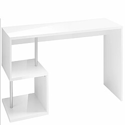 Alter Esse bureau moderne pour bureau et étude avec étagère, Made in Italy, Table d'ordinateur, bureau PC, cm 180x60h78, couleur blanc brillant