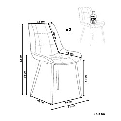 Avis Beliani Set de 2 Cuir PU Chaise de salle à manger Marron foncé MELROSE II