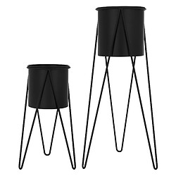 ML-Design Supports à fleurs set de 4 en acier Pot de fleurs Support de plantes Colonne de