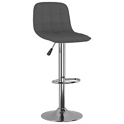 Avis vidaXL Tabourets de bar lot de 2 gris foncé tissu