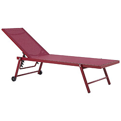 Beliani Chaise longue Métal Rouge Bordeaux PORTOFINO