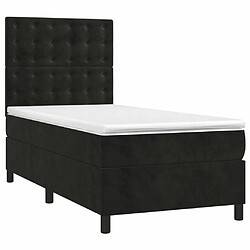 Avis Maison Chic Lit adulte- Lit + matelas,Sommier à lattes de lit avec matelas Noir 90x190 cm Velours -GKD37142