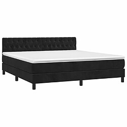 Avis Maison Chic Lit adulte- Lit + matelas,Sommier à lattes de lit avec matelas Noir 180x200 cm Velours -GKD99711