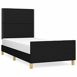 Maison Chic Cadre/structure de lit avec tête de lit pour adulte - Lit Moderne Chambre Noir 80x200 cm Tissu -MN69193