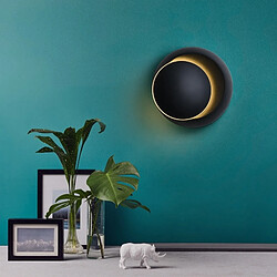 Wewoo Applique murale LED 360 ° Rotation Lumière de chevet réglable Blanc Noir Creative Lampe Moderne Allée Ronde Lampe, Température couleur: (noir)