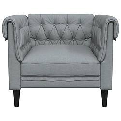 Avis vidaXL Fauteuil Chesterfield gris clair tissu