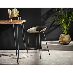 Lisa Design Wada - lot de quatre tabourets de bar - en simili cuir taupe Wada - lot de quatre tabourets de bar - en simili cuir taupe - Taupe