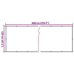 vidaXL Écran d'intimité de balcon blanc 600x120 cm PVC pas cher