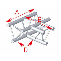 57ASX33 / Angle 3 départs à plat 90° lg 0m50 x 0m71 ASD