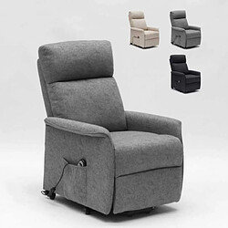 Produceshop Fauteuil Relax Électrique avec Système Releveur et Roulettes pour Personnes Agées Giorgia, Couleur: Gris