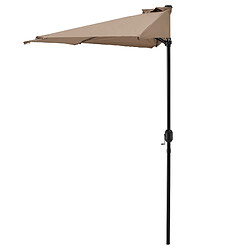 Demi-parasol Eger pour terrasse balcon polyester 300 x 150 x 230 cm beige [casa.pro]