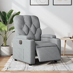 Maison Chic Fauteuil Relax pour salon, Fauteuil inclinable électrique Gris clair Tissu -GKD86616