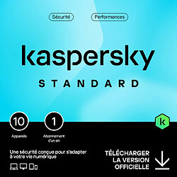 Kaspersky Standard - Licence 1 an - 10 appareils - A télécharger