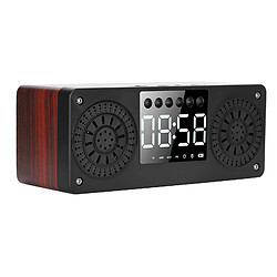 ComfortXL Enceinte bluetooth mini sans fil avec réveil et horloge, haut-parleur portable pour carte, basse puissante, grain de bois rouge 