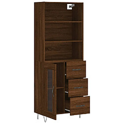 Avis vidaXL Buffet haut Chêne marron 69,5x34x180 cm Bois d'ingénierie