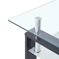 Avis vidaXL Table basse Gris et transparent 95x55x40 cm Verre trempé