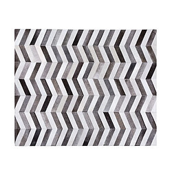 Beliani Tapis gris aux motifs zigzag 140 x 200 AKSAZ pas cher