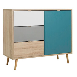 But Rangement scandinave ARUBA Chêne, gris, bleu et blanc