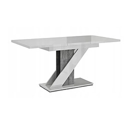 Dusine TABLE A MANGER EXTENSIBLE EVAN - BLANC LAQUE ET BETON 120-160 CM 