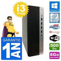 PC HP ProDesk 600 G3 SFF Intel i3-6100 RAM 8Go Disque Dur 500Go Windows 10 Wifi - Occasion