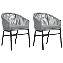 vidaXL Chaises de jardin lot de 2 Anthracite Rotin PE