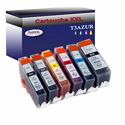 Lot de 6 Cartouches Compatibles Canon PGI525 XL/CLI526 XL - T3AZUR