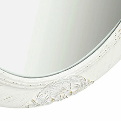 Maison Chic Miroir mural style baroque | Miroir Décoration pour Maison Salle de Bain 50x70 cm Blanc -GKD43910 pas cher