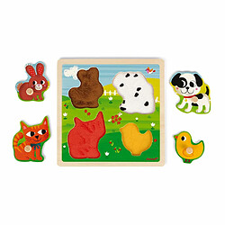 Acheter Puzzle en bois tactile Premiers animaux 4 pièces - Janod