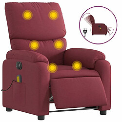 Maison Chic Fauteuil Relax pour salon, Fauteuil de massage inclinable électrique Rouge bordeaux Tissu -GKD24664